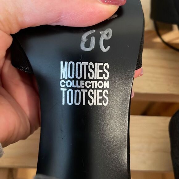 Mootsies Tootsies Halle Satin/Fabric Black Y2K Square Toe Heels Size 7.5 - Picture 7 of 11